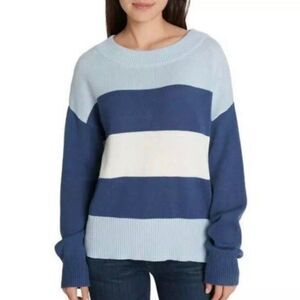 Lucky Brand Striped Color Block Knit Pullover Sweater NWT